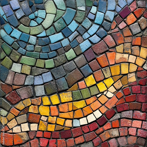 High-End Material Textures Collection, Colorful mosaic tile pattern for creative use.