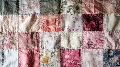 Wallpaper Mural Patchwork quilt, floral patterns, textured fabric, home decor, craft Torontodigital.ca