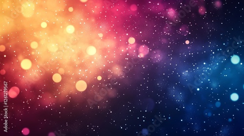 Colorful bokeh lights creating festive holiday background