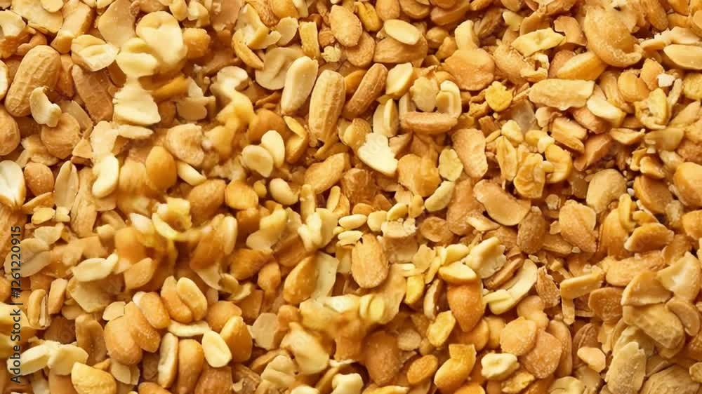 Close up view of roasted peanuts showcasing their golden brown texture and crunchy appearance, highlighting natural, wholesome quality of these nuts. Perfect snack with nutty aroma, these roasted Close up view of roasted peanuts showcasing their golden brown texture and crunchy appearance, highlighting natural, wholesome quality of these nuts. Perfect snack with nutty aroma, these roasted