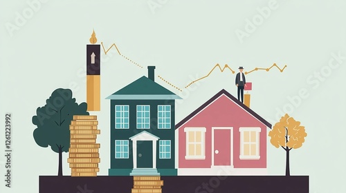 House value contrast, economic disparity shown.