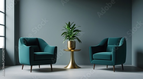 Elegant Simplicity: A Seating Arrangement in the Modern Style
 photo