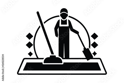 carpet cleaner vector icon.eps