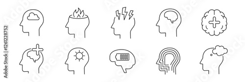 Brain icon. mental health icon