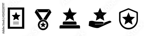 award icon set. star icon.