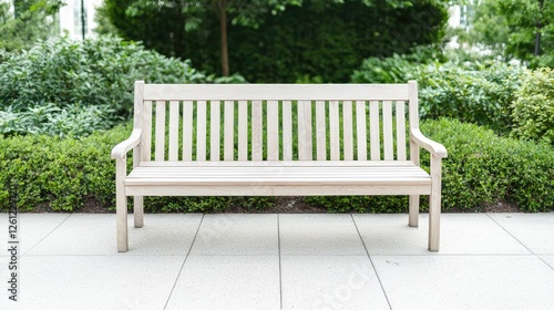 Wallpaper Mural Empty Park Bench in Lush Greenery Torontodigital.ca