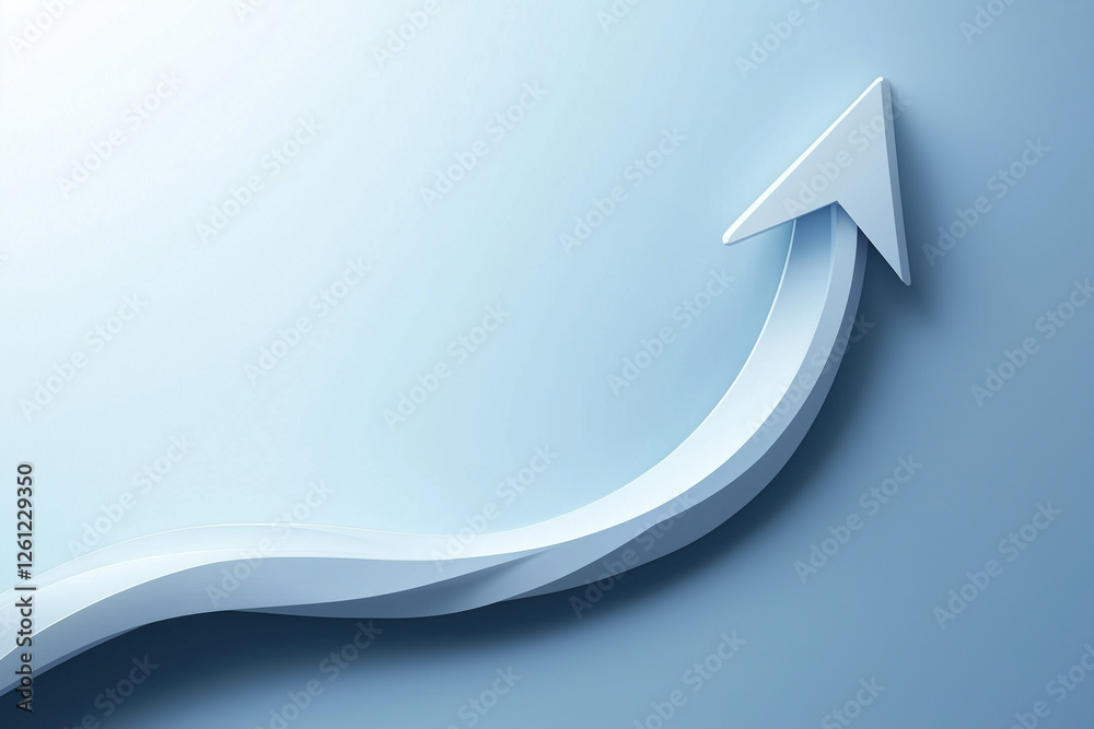 Vector wavy arrow curving upward isolated background Vector wavy arrow curving upward isolated background