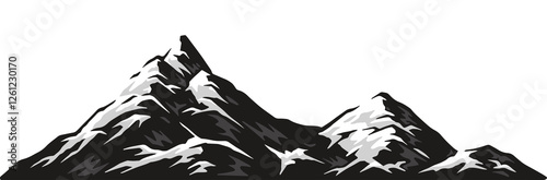 Snowy mountain range under clear sky