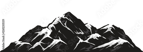 Majestic snow-capped mountains under clear sky