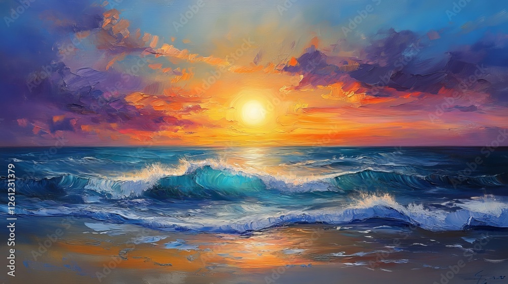 View of sunset into the ocean with twilight sky View of sunset into the ocean with twilight sky
