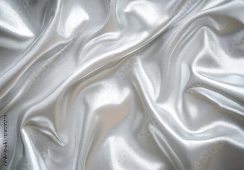 A white fabric with a pattern of waves photo