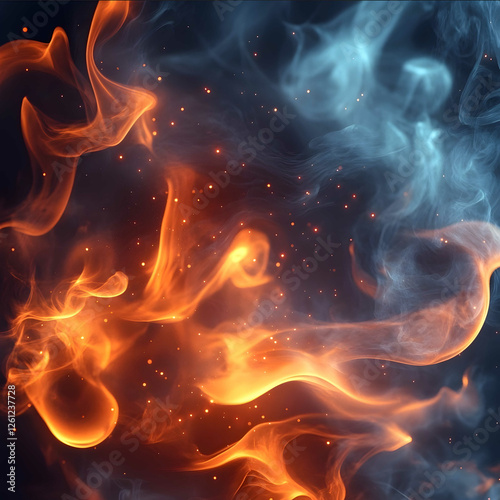 smokey flaming sizzling background