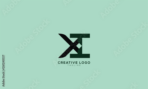 XI IX Abstract initial monogram letter alphabet logo design