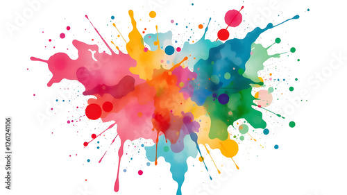  Colorful paint splash. colorful background design. Colorfull stain and splash, splat messy, inkblot splashing