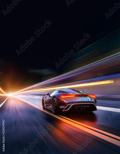 sport car on the road wallpaper