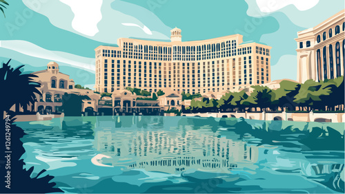 The Majestic Bellagio Hotel in Las Vegas.eps