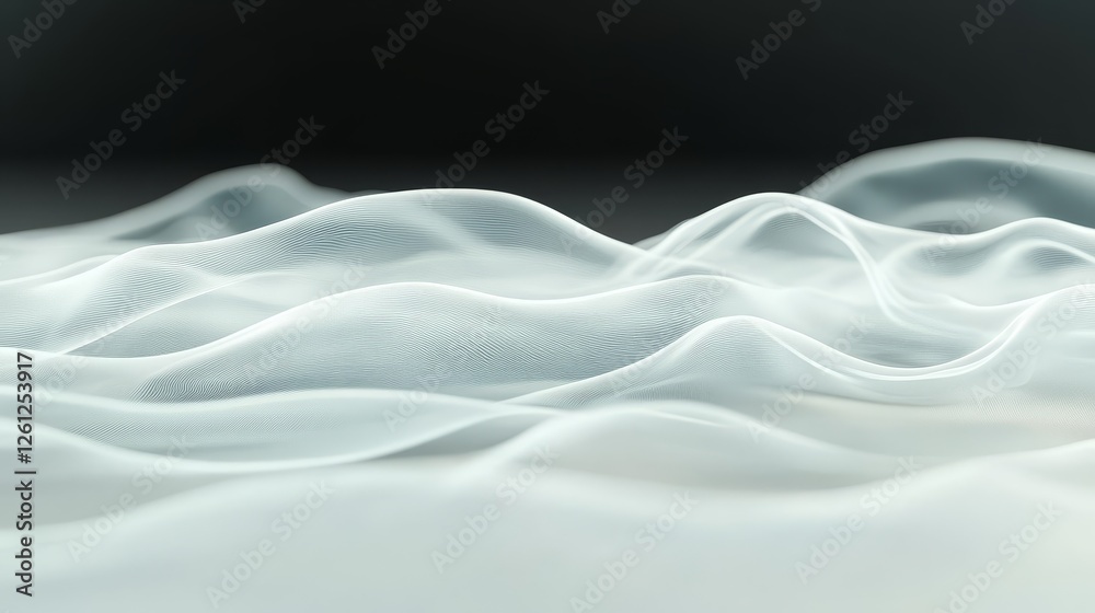 Obraz premium Abstract Flowing White Texture - Smooth, flowing white abstract texture with soft waves, perfect for backgrounds or design elements