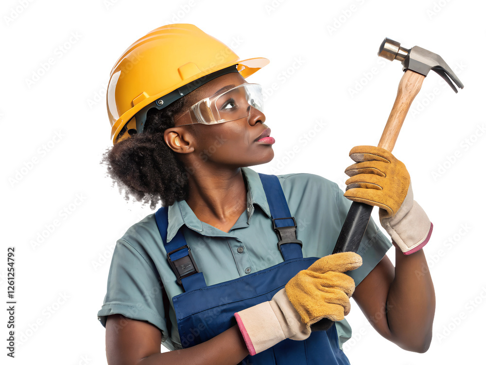 Skilled worker prepares for construction task Skilled worker prepares for construction task