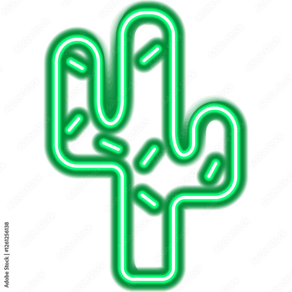 Fotografie Plant Cactus Neon Icon