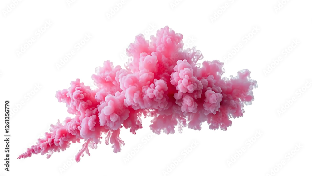 Fototapeta premium A pink explosion cloud of color is dense and expansive, with tendrils reaching out