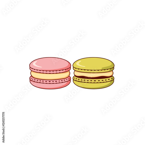 colorful macaroons isolated on white