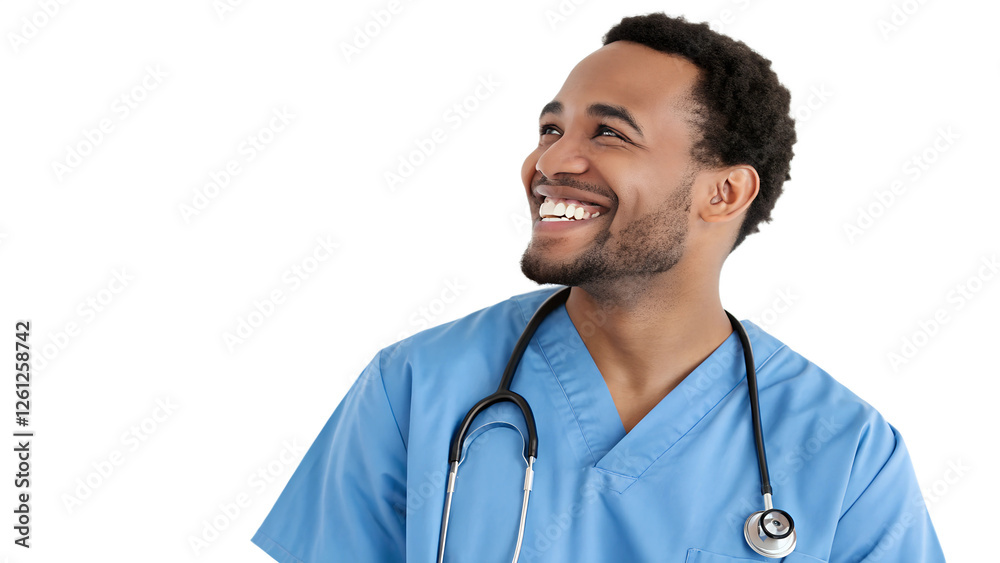 Smiling healthcare worker in scrubs Smiling healthcare worker in scrubs