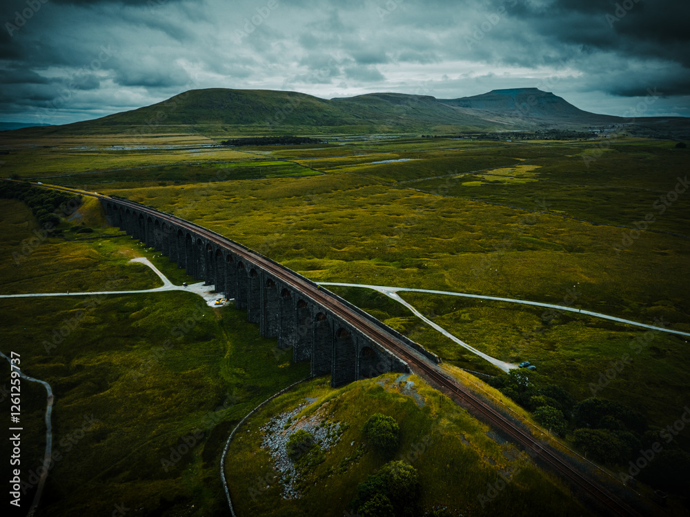 Fototapeta premium Ribblehead Viaduct Settle–Carlisle railway Lake District, United Kingdom