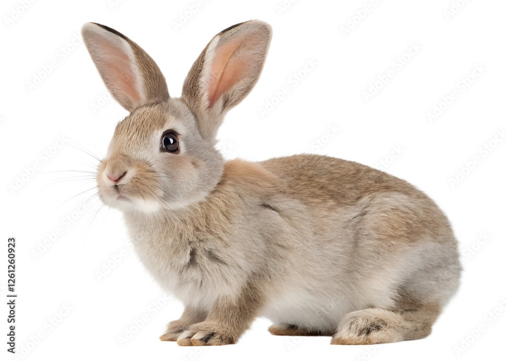 Cute gray rabbit sitting on white background Cute gray rabbit sitting on white background
