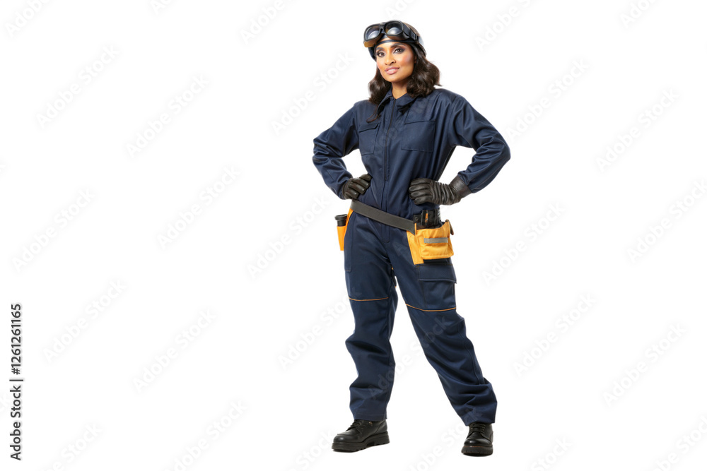 Confident woman in work attire during a project Confident woman in work attire during a project