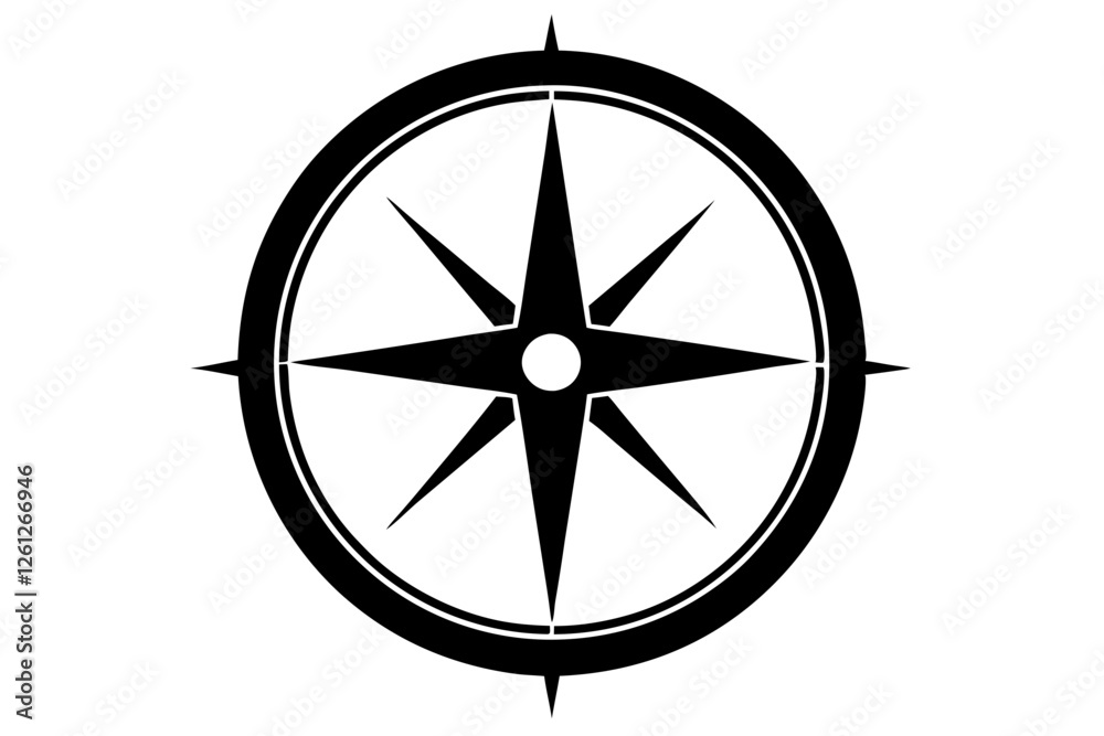 compass rose vector silhouette isolated on white, compass icon illustration compass rose vector silhouette isolated on white, compass icon illustration