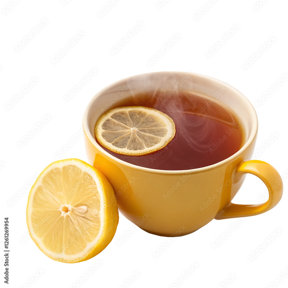 Steaming Cup of Black Tea with Lemon Slice: Perfect for Cafe Branding, Cozy Beverage Photography, and Wellness-Themed Designs Steaming Cup of Black Tea with Lemon Slice: Perfect for Cafe Branding, Cozy Beverage Photography, and Wellness-Themed Designs