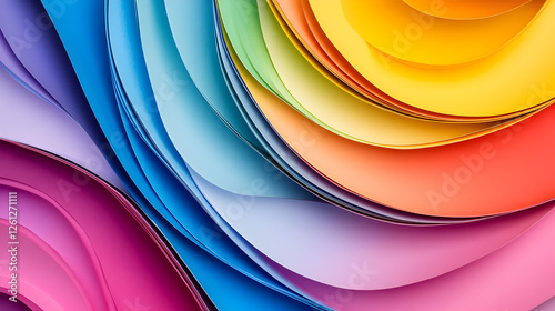 un fondo con tela o papel colorido en colores brillantes y vibrantes llamativos haciendo forma de ondas o en movimiento fondo abstracto y creativo divertido y alegre