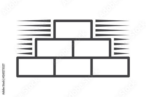 Tile floor icon with cement adhesive isolated on white background. Laying tiles simple shape. Vector illustration