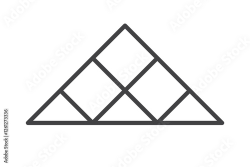 Tile floor line icon isolated on white background. Decorative laying tiles to bathroom, kitchen and others. Vector illustration