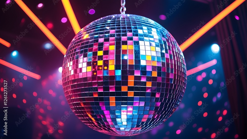 Obraz premium Vibrant Reflections: A Nightclub in Motion 