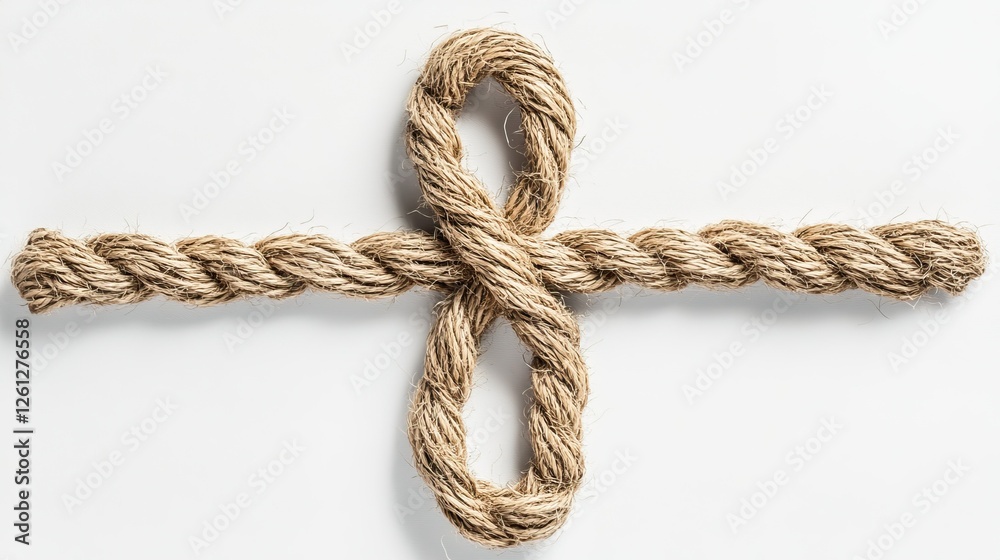 Contours of emergency medical symbol or icon on a white background formed from twine or cord. Contours of emergency medical symbol or icon on a white background formed from twine or cord.