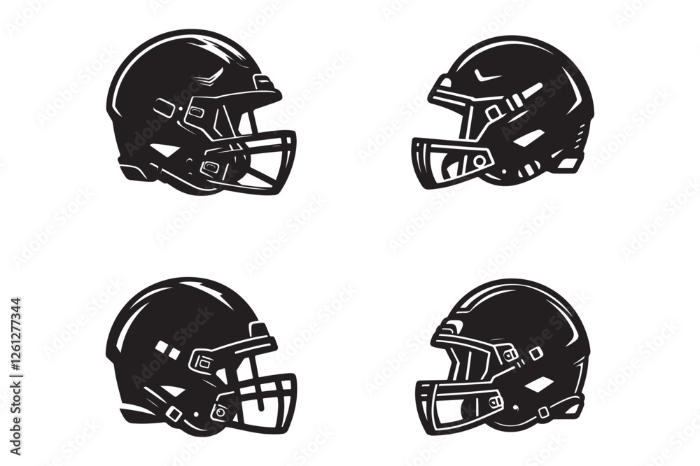 Fototapeta premium Football helmet silhouette