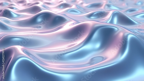 Wallpaper Mural Liquid Metal Waves Abstract Background with Chrome and Iridescent Reflections Torontodigital.ca