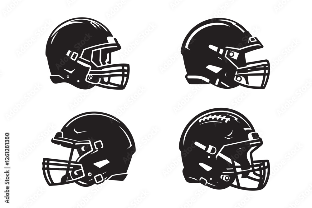 Fototapeta premium Football helmet silhouette