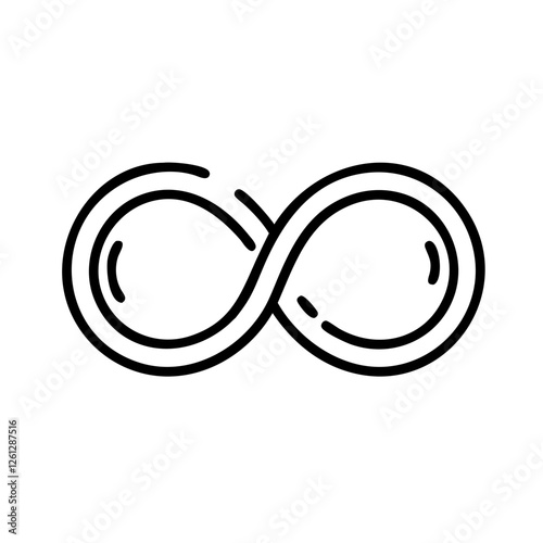 Elegant infinity symbol in minimalist design for continuity and love icons
