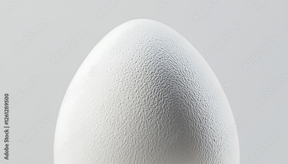 Close-up of a white egg with a matte texture, isolated on a white background. Close-up of a white egg with a matte texture, isolated on a white background.