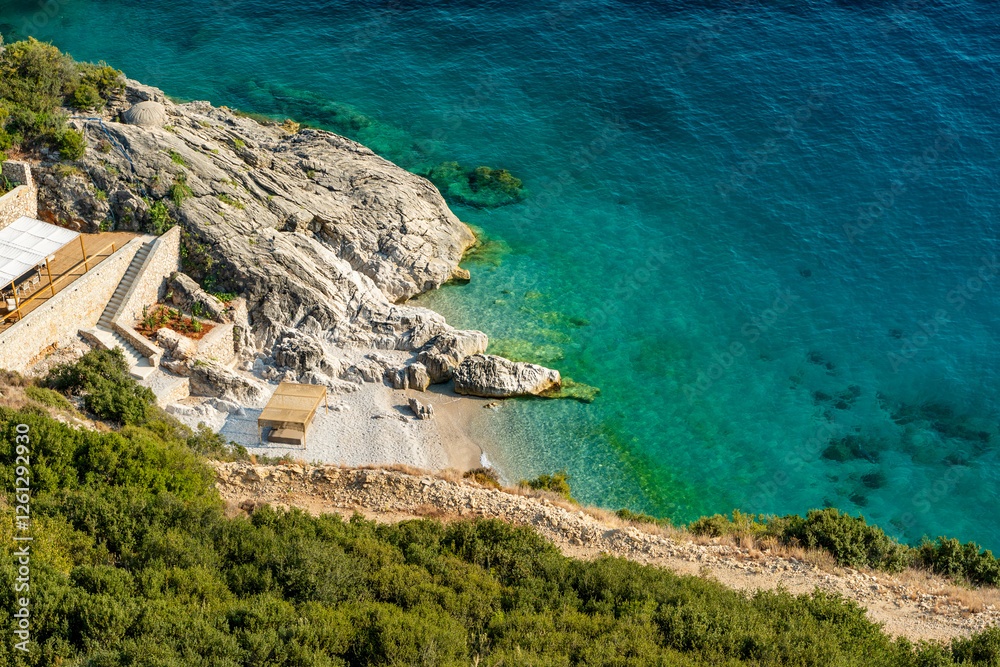 Φωτογραφία Albania, Vlorë County, Folie Marine - 14 August 2024 - Suggestive glimpse of Fol