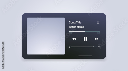 Mobile music player interface. Podcast turntable template. Audio streaming service layout. Profile, Album, Song, Singer, blog mockup. Apple music, deezer, spotify screen. Vector illustration.