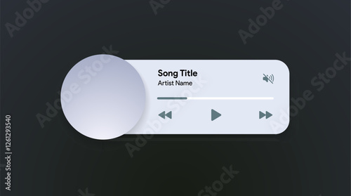 Mobile music player interface. Podcast turntable template. Audio streaming service layout. Profile, Album, Song, Singer, blog mockup. Apple music, deezer, spotify screen. Vector illustration.
