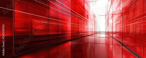 A bold red background with sleek modern lines, evoking a tech-inspired atmosphere ideal for digital concepts and presentations.