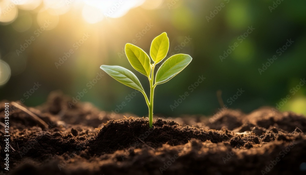 A delicate green seedling emerging from rich, dark soil, with soft sunlight highlighting its fresh leaves. A powerful symbol of new beginnings, sustainability, and environmental conservation. A delicate green seedling emerging from rich, dark soil, with soft sunlight highlighting its fresh leaves. A powerful symbol of new beginnings, sustainability, and environmental conservation.