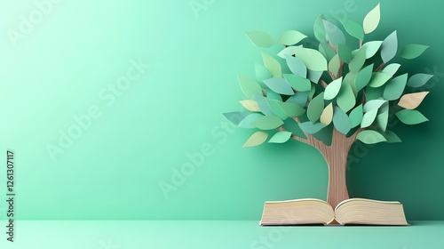 International literacy day concept with tree with books