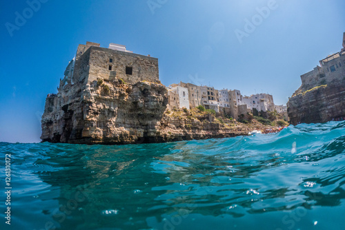 View of Polignano a Mare town, Puglia region, Italy.