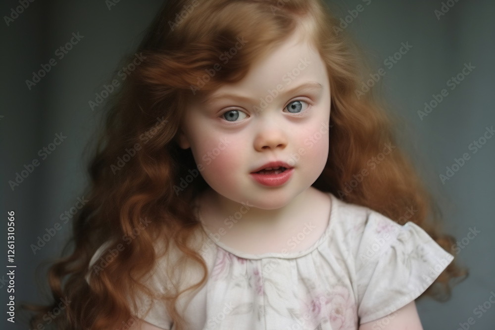 Red-haired girl with curly locks Red-haired girl with curly locks