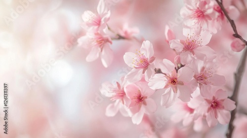 Wallpaper Mural Admiring soft chinese cherry blossom mural tranquil setting wallpaper art serene environment close-up view aesthetic beauty Torontodigital.ca